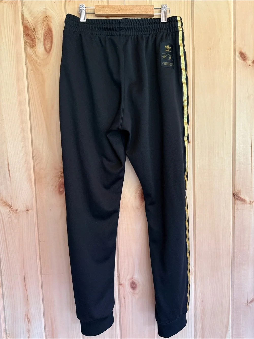 Adidas Originals SST 50th Anniversary Superstar Track Pants Metallic Gold Black